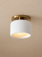 Load image into Gallery viewer, Cerova Porcelain Flush Mount Ceiling Light – Modern Low-Profile Fixture