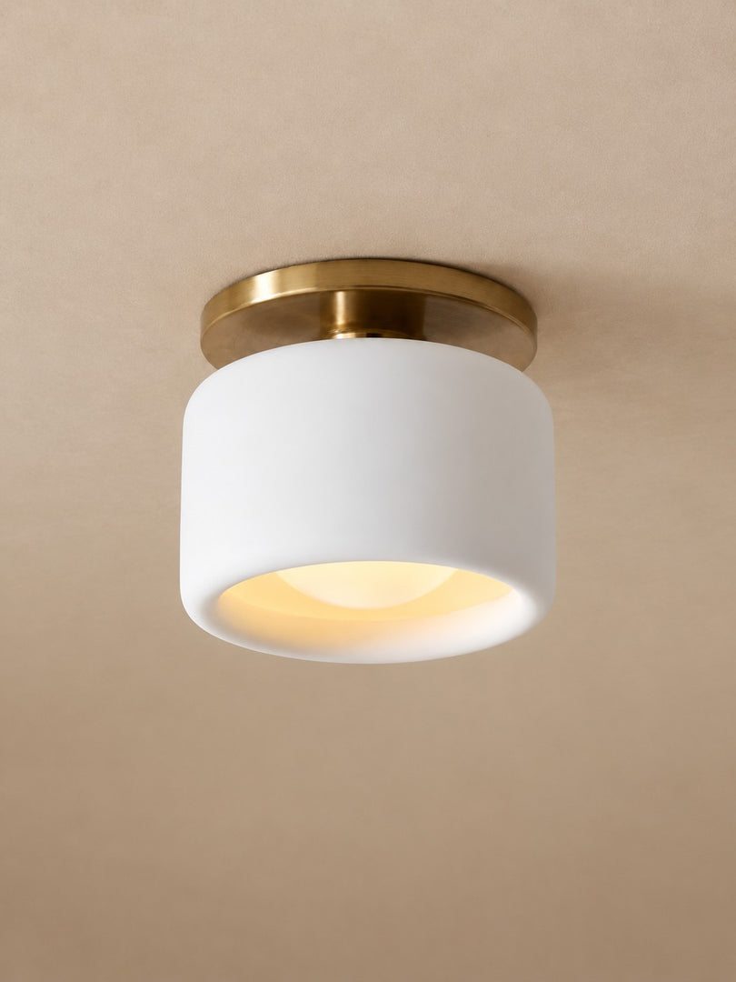 Cerova Porcelain Flush Mount Ceiling Light – Modern Low-Profile Fixture