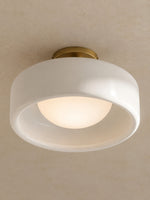 Load image into Gallery viewer, Cerova Porcelain Flush Mount Ceiling Light – Modern Low-Profile Fixture