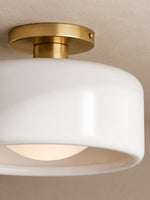 Load image into Gallery viewer, Cerova Porcelain Flush Mount Ceiling Light – Modern Low-Profile Fixture