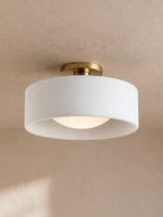 Load image into Gallery viewer, Cerova Porcelain Flush Mount Ceiling Light – Modern Low-Profile Fixture