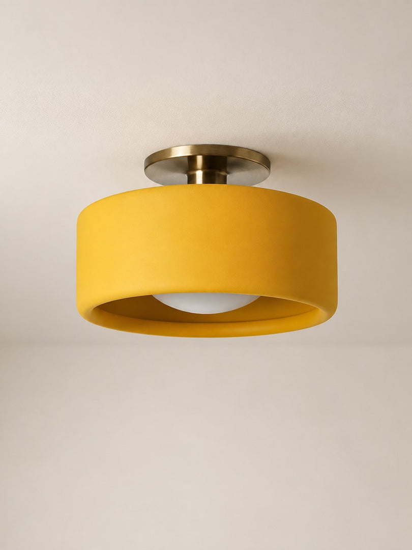 Cerova Porcelain Flush Mount Ceiling Light – Modern Low-Profile Fixture
