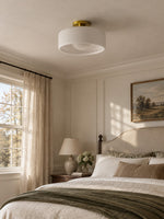 Load image into Gallery viewer, Cerova Porcelain Flush Mount Ceiling Light – Modern Low-Profile Fixture