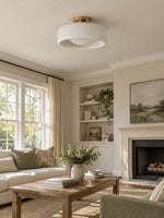 Load image into Gallery viewer, Cerova Porcelain Flush Mount Ceiling Light – Modern Low-Profile Fixture
