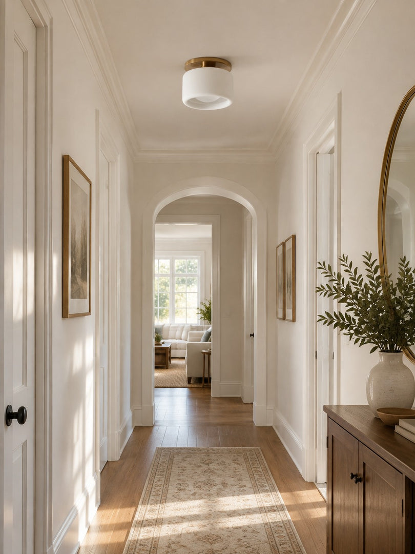 Cerova Porcelain Flush Mount Ceiling Light – Modern Low-Profile Fixture