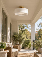 Load image into Gallery viewer, Cerova Porcelain Flush Mount Ceiling Light – Modern Low-Profile Fixture