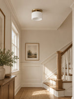 Load image into Gallery viewer, Cerova Porcelain Flush Mount Ceiling Light – Modern Low-Profile Fixture