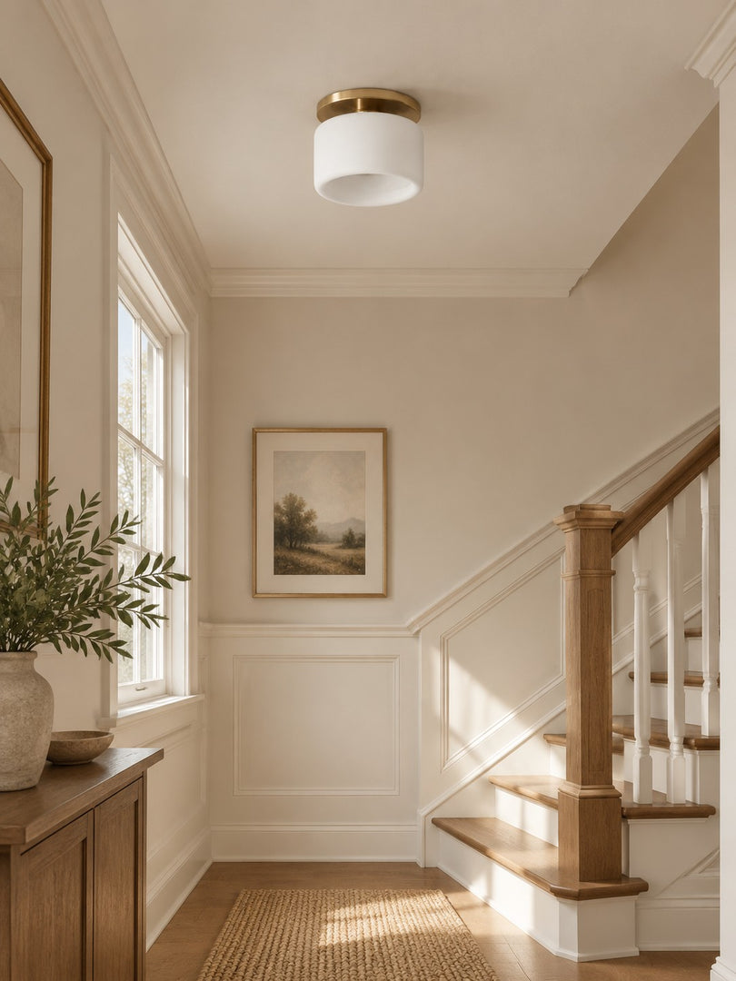 Cerova Porcelain Flush Mount Ceiling Light – Modern Low-Profile Fixture