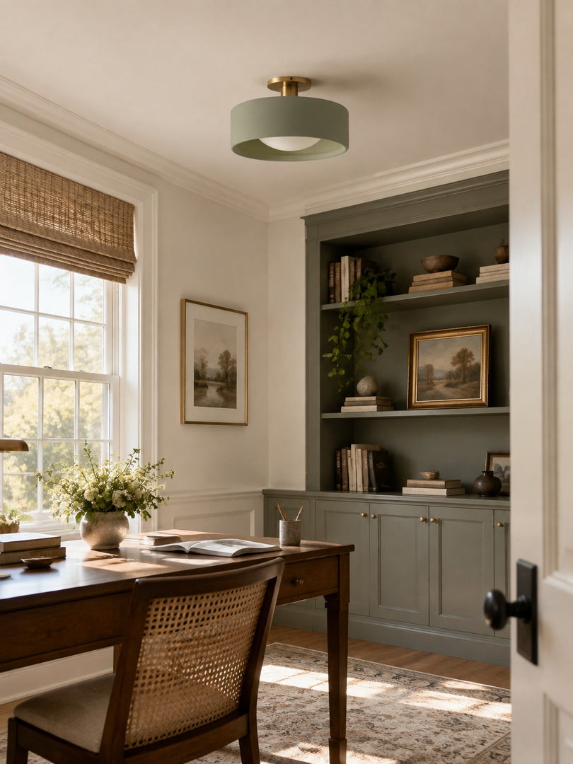 Cerova Porcelain Flush Mount Ceiling Light – Modern Low-Profile Fixture
