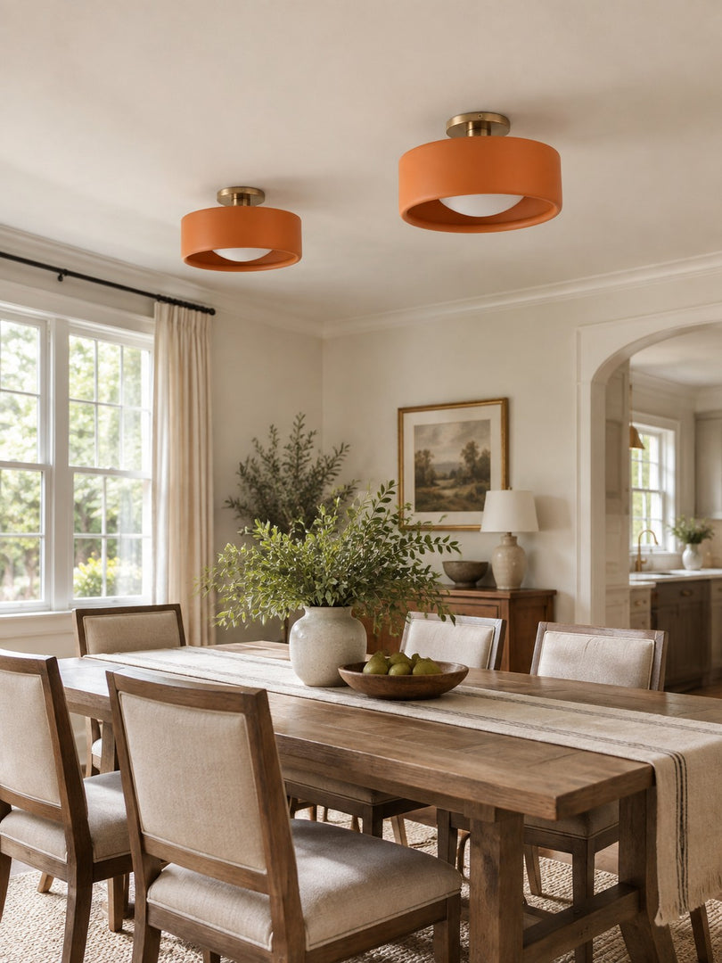 Cerova Porcelain Flush Mount Ceiling Light – Modern Low-Profile Fixture