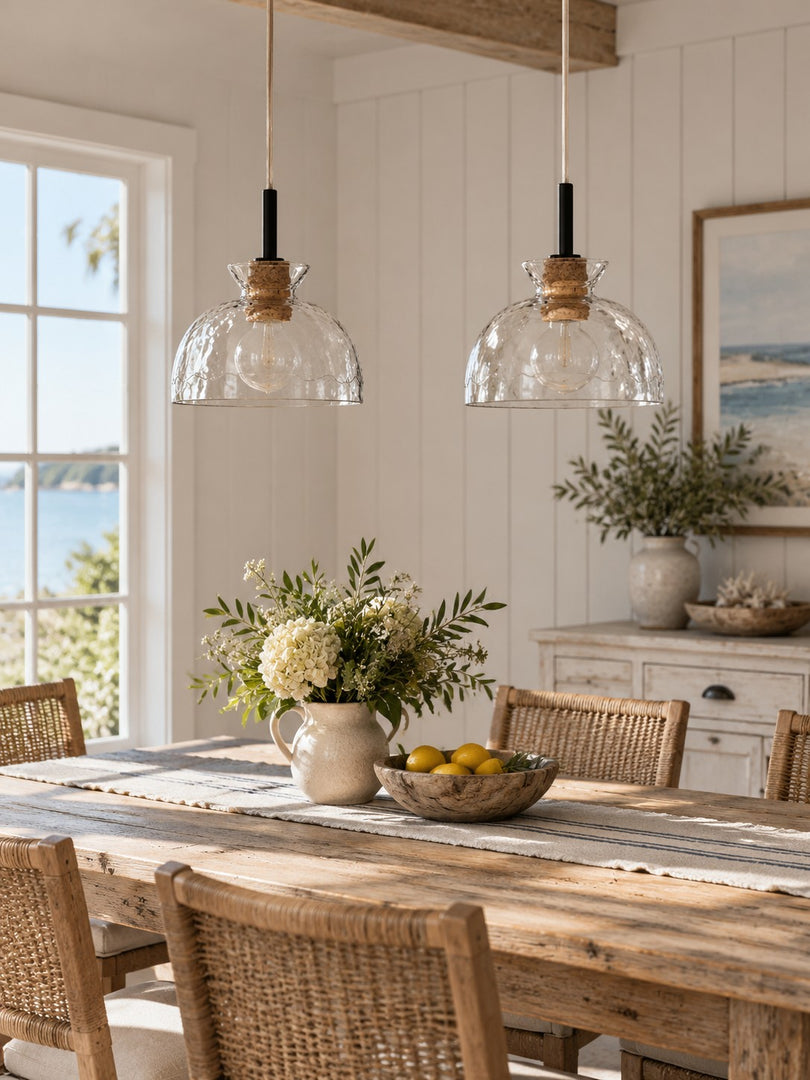 Quenora Sculptural Drop Pendant Light - Contemporary Glass Hanging Lamp for Dining Area