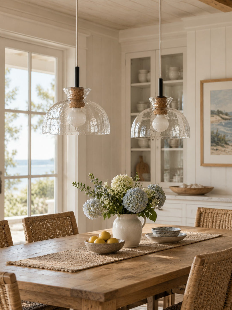 Quenora Sculptural Drop Pendant Light - Contemporary Glass Hanging Lamp for Dining Area