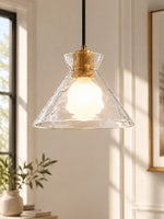 Load image into Gallery viewer, Quenora Sculptural Drop Pendant Light - Contemporary Glass Hanging Lamp for Dining Area