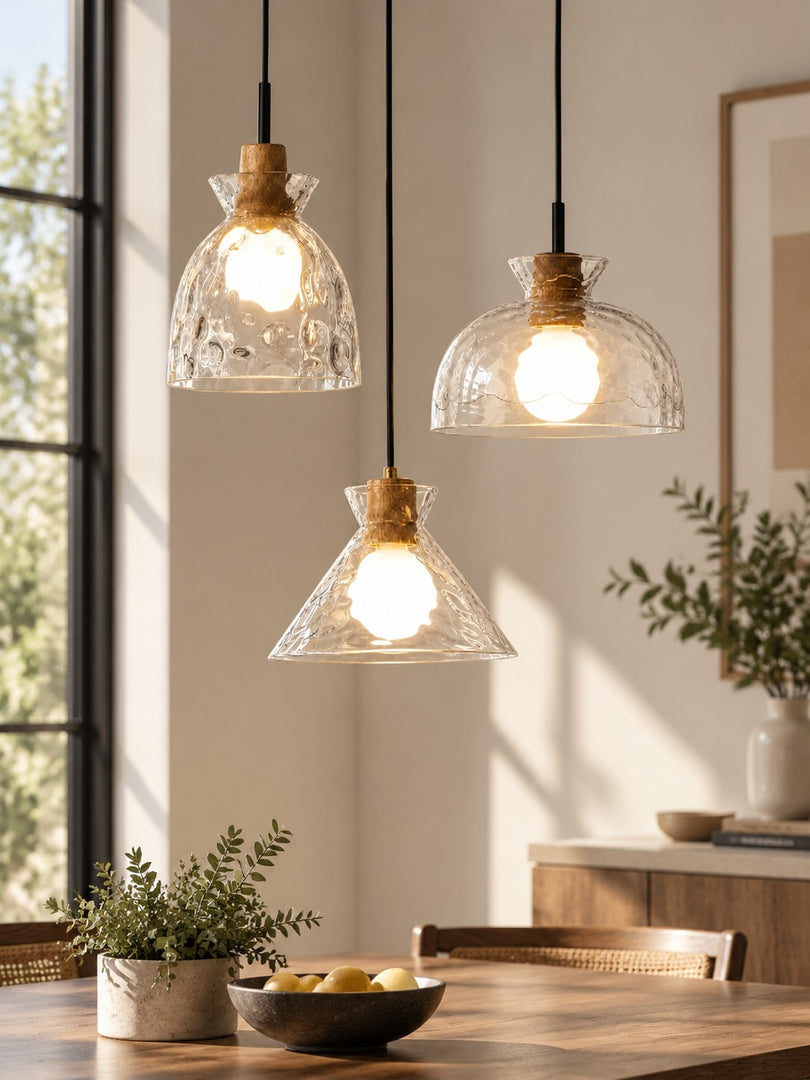 Quenora Sculptural Drop Pendant Light - Contemporary Glass Hanging Lamp for Dining Area