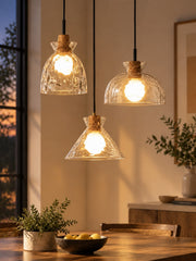 Quenora Sculptural Drop Pendant Light - Contemporary Glass Hanging Lamp for Dining Area U23