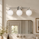 Load image into Gallery viewer, Glorica Glass Modern 3 Light Globe Vanity Wall Light for Bathroom
