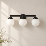 Load image into Gallery viewer, Glorica Glass Modern 3 Light Globe Vanity Wall Light for Bathroom