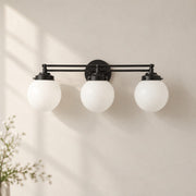 Aplique de pared Glorica Glass Modern de 3 luces tipo globo para baño