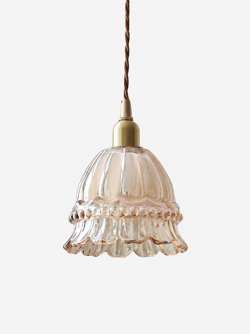 Suspension en verre méduse pastorale française M38