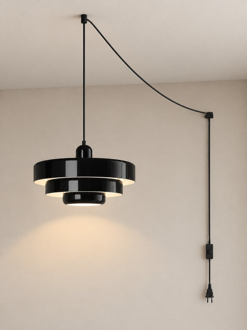 Retro Bauhaus Plug-In Pendant Light