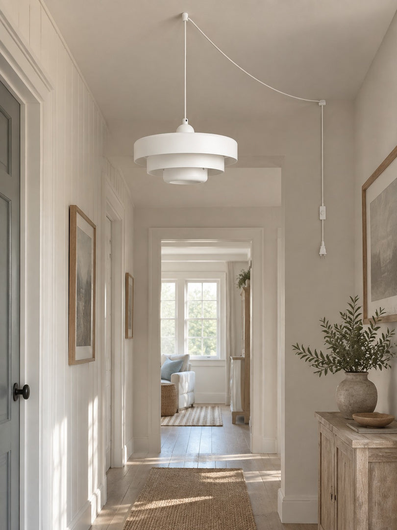 Retro Bauhaus Plug-In Pendant Light