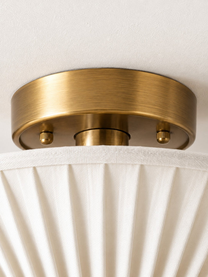 Elumina Silk Semi-Flush Metal Fabric Shade Ceiling Light – Ideal for Living & Bedroom Spaces