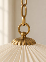 Load image into Gallery viewer, Elumina Pleated Fabric Silk Shade Pendant – Mid Century Hanging Light for Dining Room