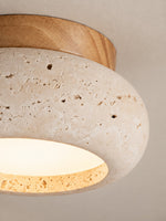 Cargar imagen en el visor de la Galería, Mini Donut Travertine Flush Mount Ceiling Light