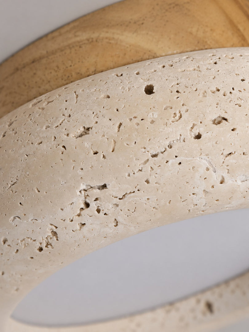 Mini Donut Travertine Flush Mount Ceiling Light