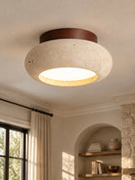 Cargar imagen en el visor de la Galería, Mini Donut Travertine Flush Mount Ceiling Light