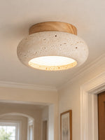 Cargar imagen en el visor de la Galería, Mini Donut Travertine Flush Mount Ceiling Light