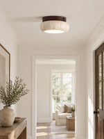 Cargar imagen en el visor de la Galería, Mini Donut Travertine Flush Mount Ceiling Light