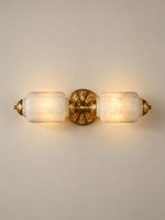 Load image into Gallery viewer, Vintage Art Deco Brass Milk Glass Eloise Vanity Light