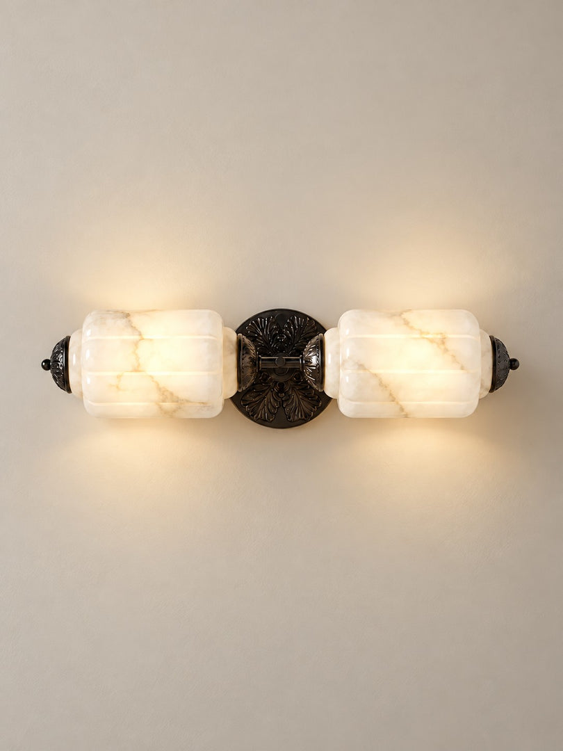 Vintage Art Deco Brass Milk Glass Eloise Vanity Light