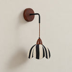 Load image into Gallery viewer, Japanese Wabi-Sabi Striped Fabric Bedside Wall Lamp