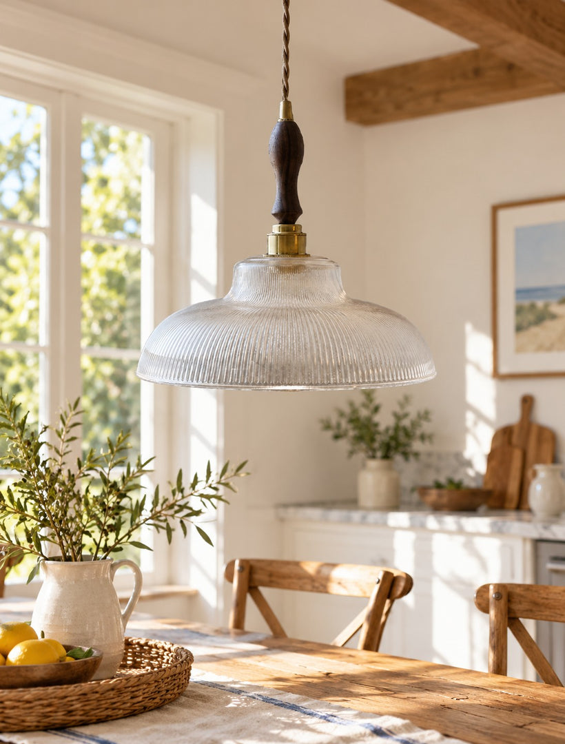 Verdoma Mid-Century-Modern Hängeleuchte aus strukturiertem Glas – Vintage-Stil für Esszimmer