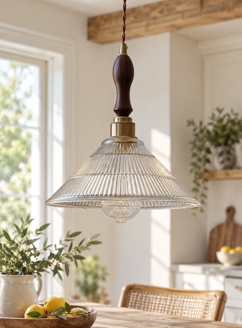 Verdoma Mid-Century-Modern Hängeleuchte aus strukturiertem Glas – Vintage-Stil für Esszimmer
