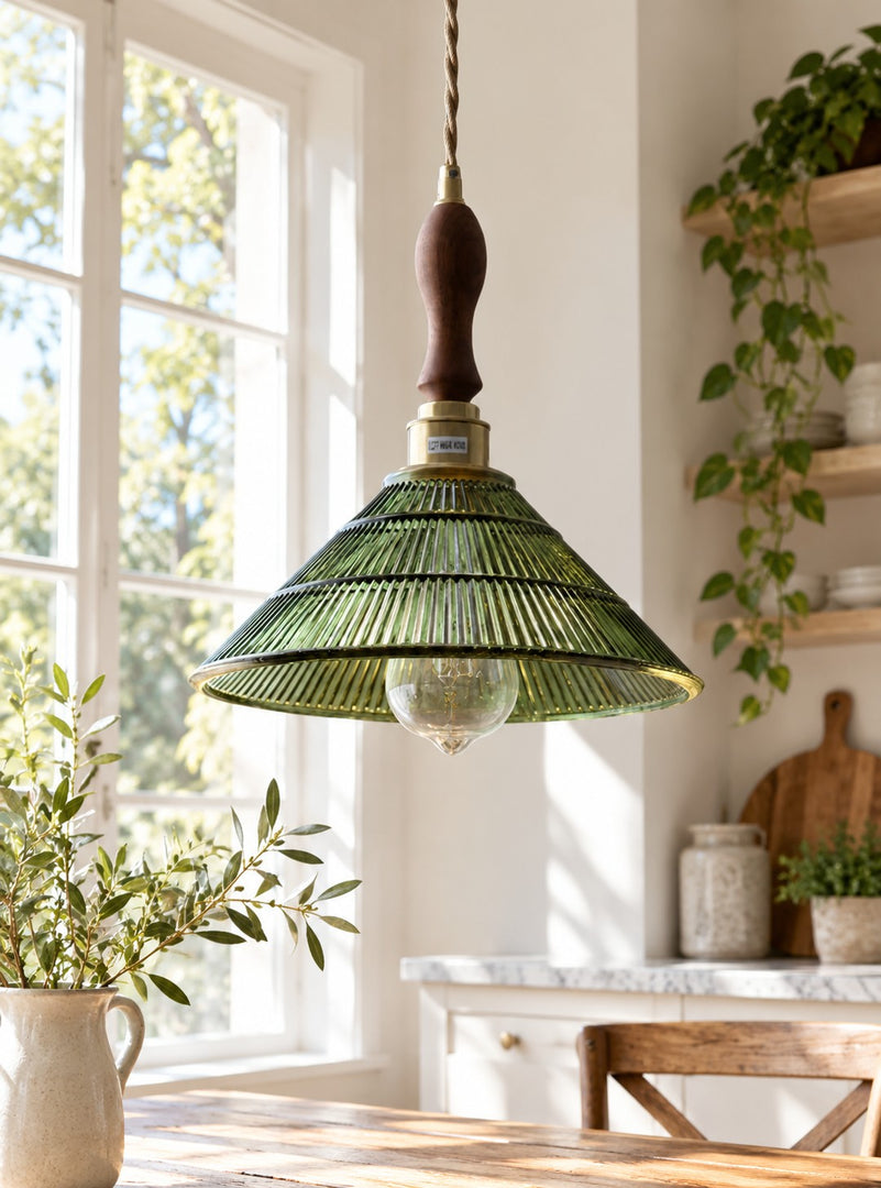 Verdoma Mid-Century-Modern Hängeleuchte aus strukturiertem Glas – Vintage-Stil für Esszimmer