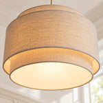 Bild in Gallery-Viewer laden, Modern Linen Drum Pendant Light