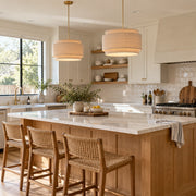 Modern Linen Drum Pendant Light