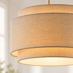 Bild in Gallery-Viewer laden, Modern Linen Drum Pendant Light