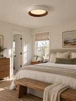 Load image into Gallery viewer, Crelina Minimalist Round Drum Flush Mount Ceiling Light for Bedrooms or Living Room