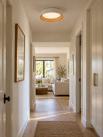 Load image into Gallery viewer, Crelina Minimalist Round Drum Flush Mount Ceiling Light for Bedrooms or Living Room