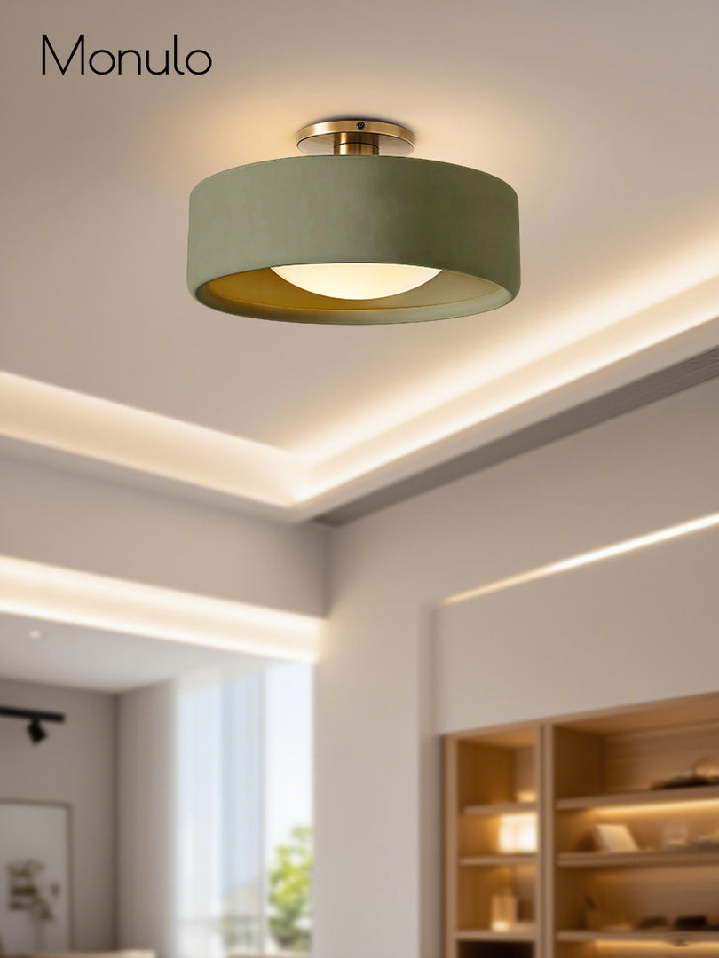 Lámpara de techo empotrada de porcelana: luminaria moderna de perfil bajo 