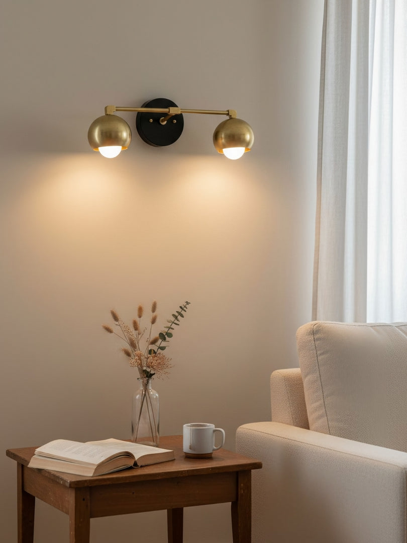 Lámpara de tocador decorativa Metio Dome - Lámpara de pared para baño con pantalla orbe clásica