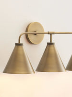 Load image into Gallery viewer, Korvi Tapered Sconce Cone Wall Light – Black or Brass Conical Retro Design
