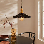 Cargar imagen en el visor de la Galería, Pleated Ceramic Pendant Light scene image