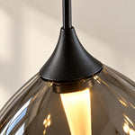 Charger l'image dans la visionneuse de galerie, Black metal cap where the cable meets the glass shade