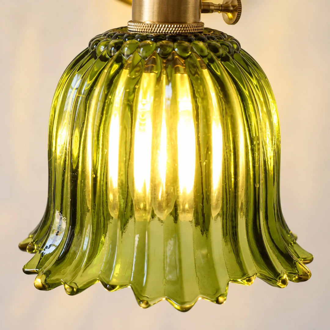 Japanese Ruffle Glass Wall Lamp