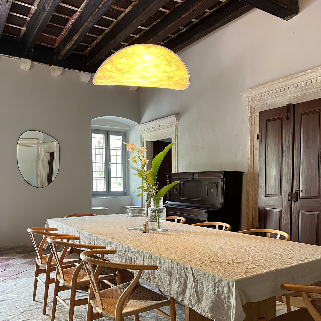 White Silk Cloth Plug-In Pendant Lamp